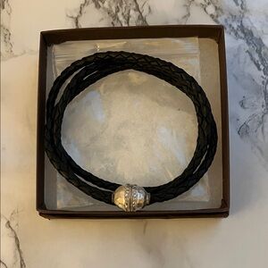 Silpada Black Braided Bracelet with Silver Bead